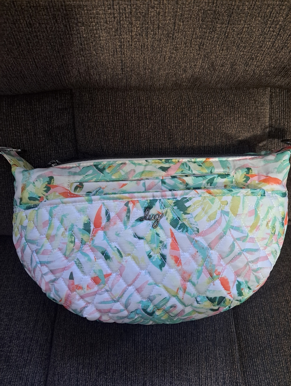 lug Bolero I Candy Tropics Quilted Crossbody Bag in Pastel Multicolor Floral